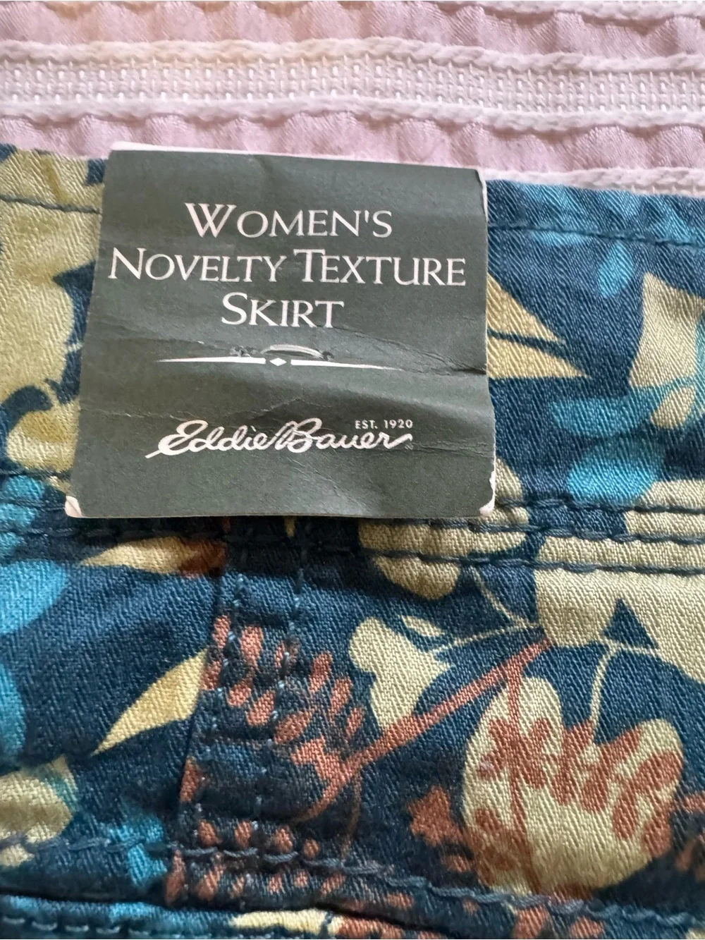 Eddie Bauer Teal & Yellow Floral Mini Skirt